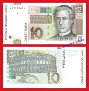 CROACIA CROATIA 10 Kuna 2001 Pick 38a SC / UNC - Imagen 1 de 1
