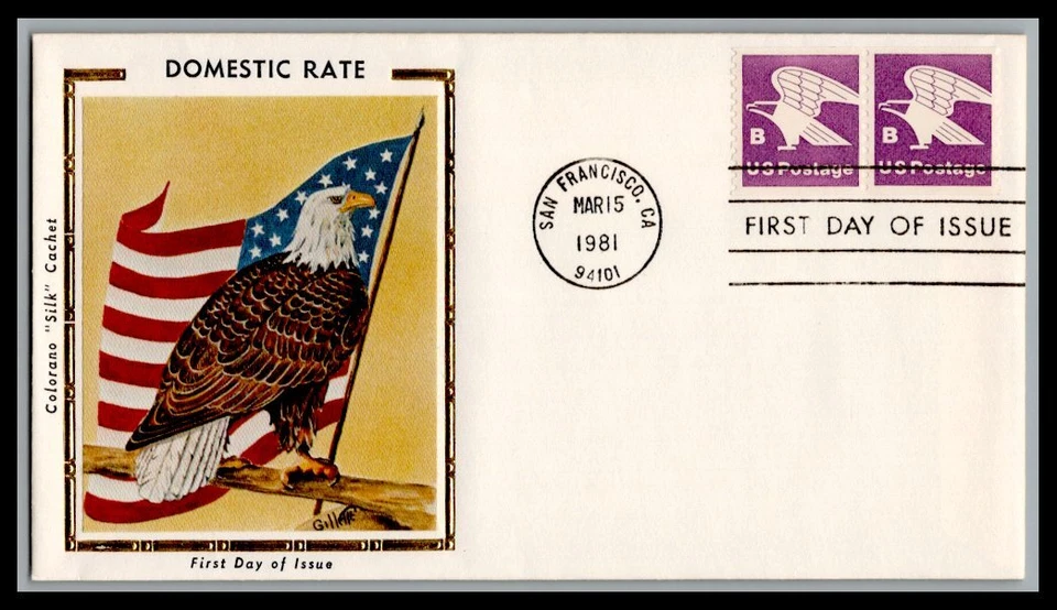 US FDC # 1820 "B" Rate (18c) Colorano coil Pair  1981, 9d355 - Image 1 of 1