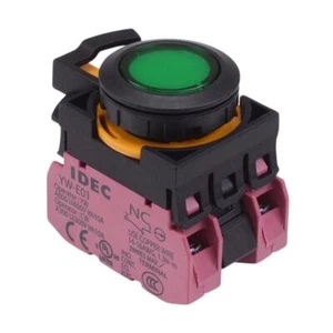 IDEC CW Series Green 24V illuminated Maintained Flush Push Button Switch 2NC - Picture 1 of 1