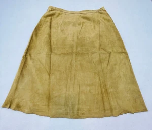 Banana Republic Womens Skirt Gold 2 Suede Leather Classic Lined Luxury Soft - Bild 1 von 21