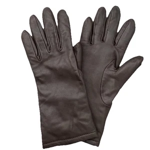 Vintage schokobraune Lederhandschuhe Kaschmir gefüttert Damen Gr. Medium 7 - Bild 1 von 13