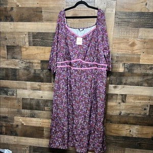 NWT Bloom Chic Floral Pink Prairie Sun Dress Women's Size 30 - Picture 1 of 7
