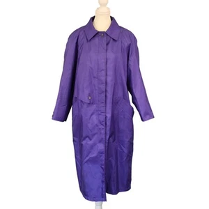 VTG Purple Trench Coat Forecaster Boston Women's Long SZ 7/8 *see pics - Picture 1 of 14