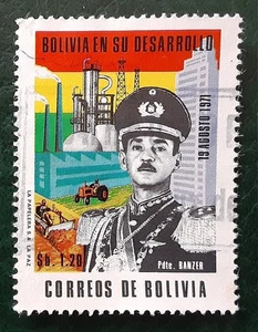 BOLIVIEN 1972 1,20bp gebraucht President Reconstruction Mi 826 Scott 539 vz 8955 - Bild 1 von 2