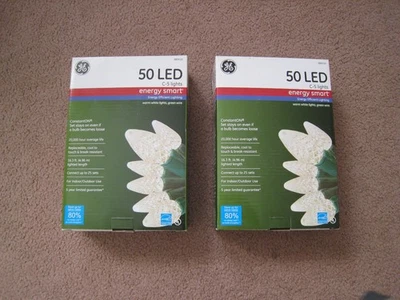 通用电气 50 LED C-5 圣诞灯智能暖白色恒定全新陈货套装 2 件 — 第 1/4 张图片