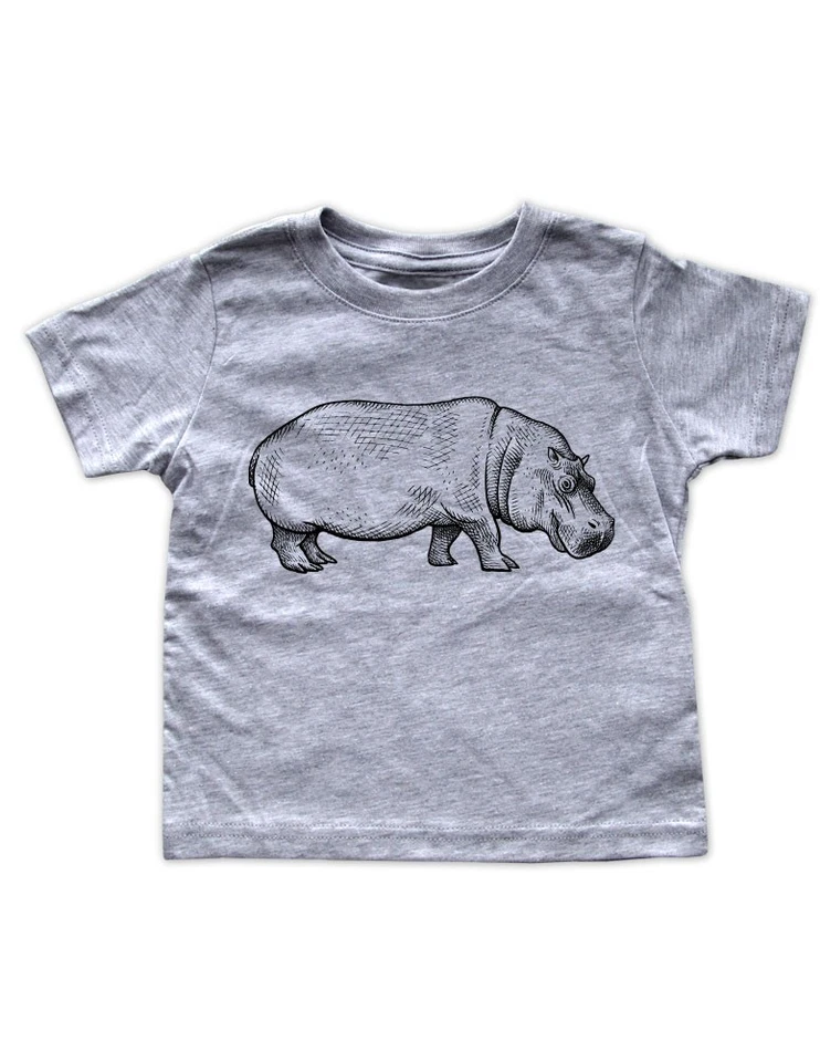Hippo Hippopotamus Birthday zoo trip animal baby bodysuit toddler, youth shirt - Image 1 of 1