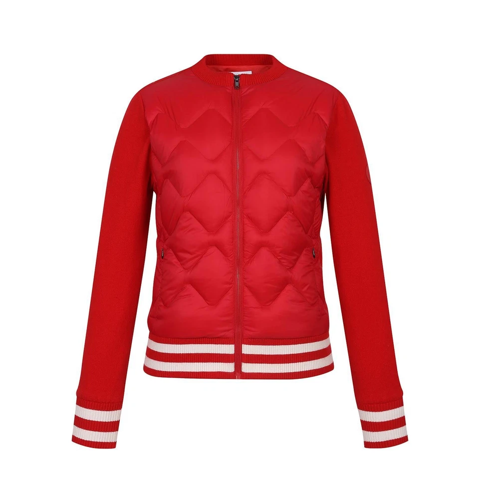 Cárdigan tejido con cremallera acolchado de plumón de ganso genuino PING para mujer  Foto 1 de 4