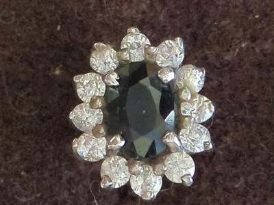 Orecchini, Argento , Zaffiri E Cristalli Vintage ,maty Francia - Immagine 1 di 4