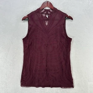 Vintage INC Top Damen XL Burgund Mesh Bestickt Tank 90s Y2K Whimsygoth Fairy - Bild 1 von 12