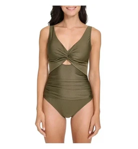 New DKNY Women's Swimsuit One-Piece Green Small - Picture 1 of 7