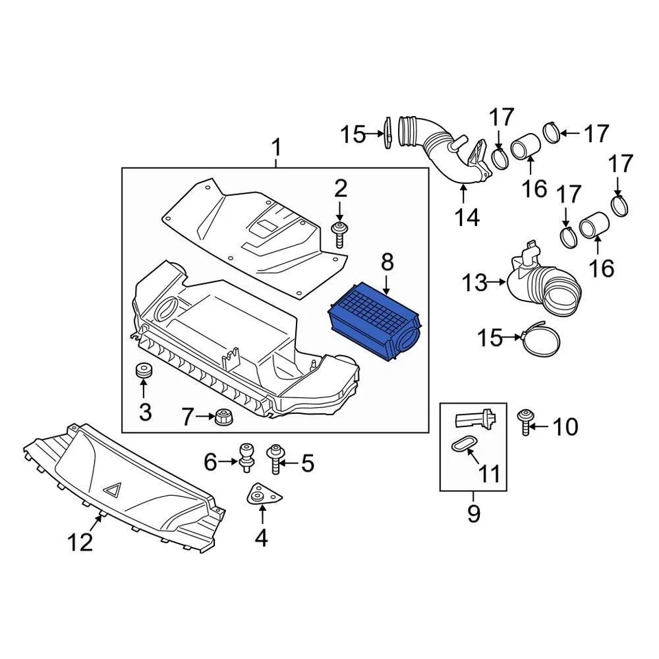 For BMW X5 2015-2018 BMW 13717850056 Engine Air Filter Foto 1 de 2