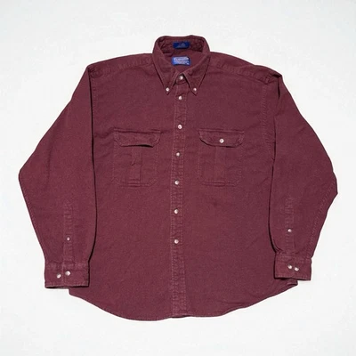 Pendleton Men’s XL Maroon Button Front Shirt Long Sleeve Outdoors Workwear Flaw - Image 1 of 4