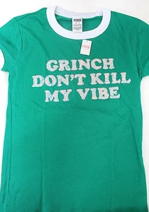 Victoria's Secret PINK Bling Graphic Holiday Christmas Tee T-Shirt Green Size XS - Picture 1 of 3