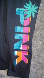VS PINK fOLDOVER LEGGING black tropical LOGO medium - Picture 1 of 3