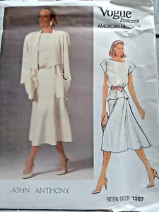 Vogue Patterns 1387 Sz 12 John Anthony Jacket Skirt Top Sewing Pattern FF UC - Picture 1 of 3