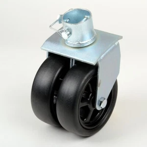 6" Dual Wheel Jack Caster Wheel W/ Pin, 360 Degree Swivel - Picture 1 of 3