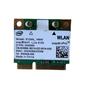 INTEL LINK 5100 512AN_HMW PCI-E 802.11N WIFI CARD WLAN DELL CY256 2.4GHz/5.0GHz - Picture 1 of 2