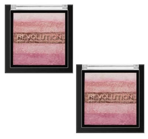 Pack of 2 Makeup Revolution Beauty Vivid Shimmer Brick, Pink Kiss - Picture 1 of 5