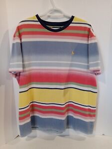 Polo Ralph Lauren Mens L T Shirt Classic Fit Stripes Yellow Pony Ombre Coloring 
