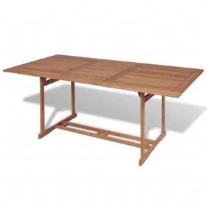 Wooden Outdoor Dining Table With Parasol Hole Weather Resistant Garden Furniture - Picture 1 of 7