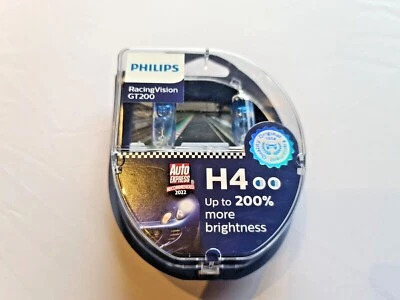 H4 Philips,200% 12V 55W P43t-38 Halogen Leuchtmittel, Birne, Racing Vision - Bild 1 von 4