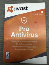 Avast Pro Antivirus Software PC 3 PCs 2 Years