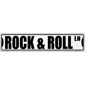 Rock and Roll Ln Novedad 3"x12" Metal Letrero de Calle Placa Casa Puerta Garaje Pared - Imagen 1 de 1