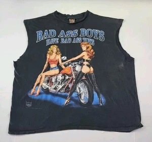 Camiseta 3D Emblem Bad Ass Boys Toys Cutoff 1993, talla XXL, 27x28", puntada única - Imagen 1 de 16