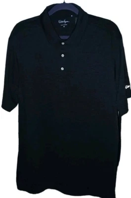 Новый с Ярлыками WALTER HAGEN мужской XL Polo гольф UPF 15 + влаги впитывающий Henley рубашка черный  - Изображение 1 из 4