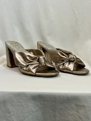 Dolce Vita Tacones Dorados Mujer’s 10 Slip On Block Heel Retro Metalizado Vegano Usado en Excelente Condición Foto 1 de 4