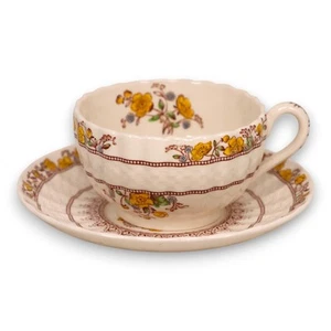 Set tazza da tè e piattino Copeland Spode Buttercup 2/7873 cesto tessuto Inghilterra - Foto 1 di 5