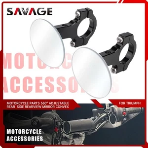 360° Adjustable Rear Side Mirror Convex for Triumph Scrambler 400X Speed 400 T4 - Picture 1 of 11