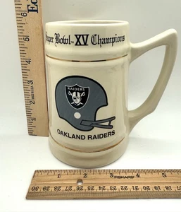 Neu ohne Etikett Oakland Raiders 1980er Vintage Super Bowl XV Champions Stein Bierkrug - Bild 1 von 10
