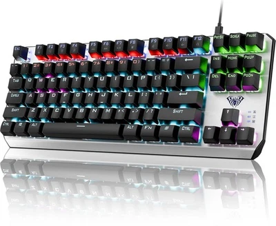 Keyboard, TKL Mechanical Gaming Keyboard with RGB Backlit, All-Metal Panel, N... - Image 1 of 4