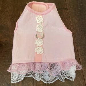 Pink Lace Flowers Dog Harness Size S - Picture 1 of 6
