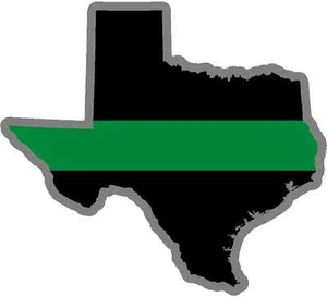 Texas TX State Thin Green Line Military Border Patrol Decal Sticker V - Imagen 1 de 1