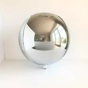 3 x Brand New 18" Sphere Orb Round Balloons Silver Spherical Party Balloons - Picture 1 of 1