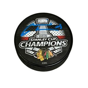 MARIAN HOSSA Signed 2015 Stanley Cup Champions Puck - Chicago Blackhawks