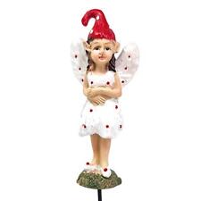 Standing Mushroom Fairy Polka Dot Curled Top Hat Figurine  Fiddlehead Gardens