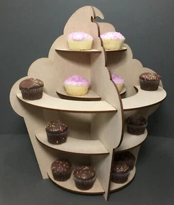 Y49 MDF CUP CAKE DESERT STAND dolce tavola decorazione riutilizzabile matrimonio celebrazioni - Foto 1 di 2