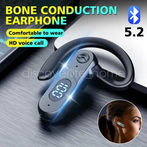 Air Conduction Headphones Bluetooth 5.2 Earpiece Wireless Open-Ear Sport Headset - Picture 1 of 19