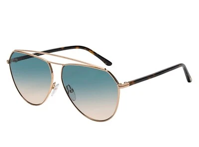 Nuevo TOM FORD TF681 28P BINX 63mm Dorado Gran Tamaño Barra Superior Gafas de Sol Aviador Italia Foto 1 de 2