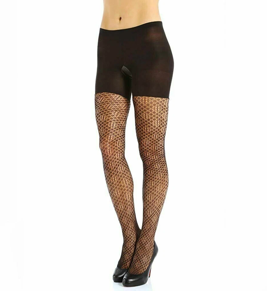 Spanx  Size D Uptown Tight End Tights Diamond A Dozen Black Patterned Style 2456 - Image 1 of 1