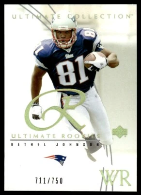 2003 Upper Deck Ultimate Collection Bethel Johnson Rookie 711/750 New England - Image 1 of 2