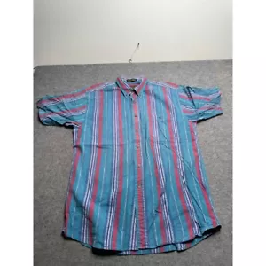 Camicia vintage Eddie Bauer Superior Madras a righe con bottoni manica corta grande - Foto 1 di 6