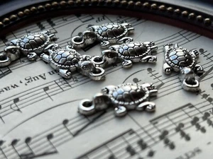 Turtle Antique Silver Charms Pendants for Jewelry Making 6 pcs Ships from US - Picture 1 of 6