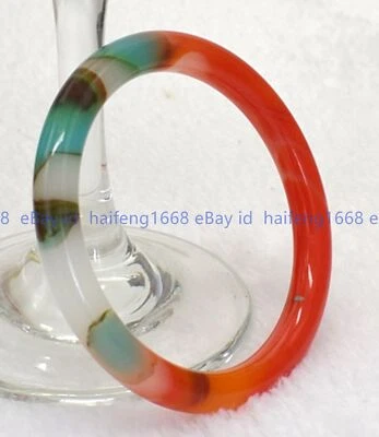 Natürliche Rot Mehrfarbig Jade Jadeit Edelstein Armreif Armband 56-62mm Schmuck - Bild 1 von 4