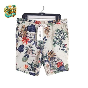 JOGAL Men's XL Tropical Print Hawaiian Shorts Drawstring Lightweight Beachwear - Picture 1 of 8