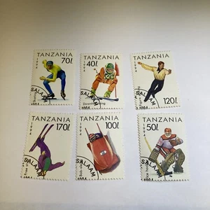 1994 Tanzania set of 6 used winter Olympic Stamps - Picture 1 of 6