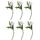  6 Pcs White Pvc Artificial Lily Flowers Arrangements House Decorations for Home